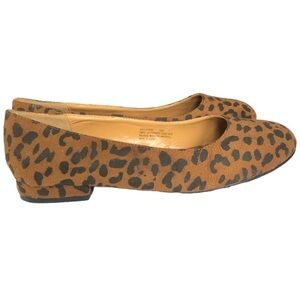 Ulla Popken leopard round toe flats 10 WIDE​